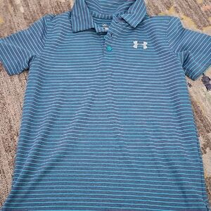Under Armour Kids Teal and Gray Polo Shirt
